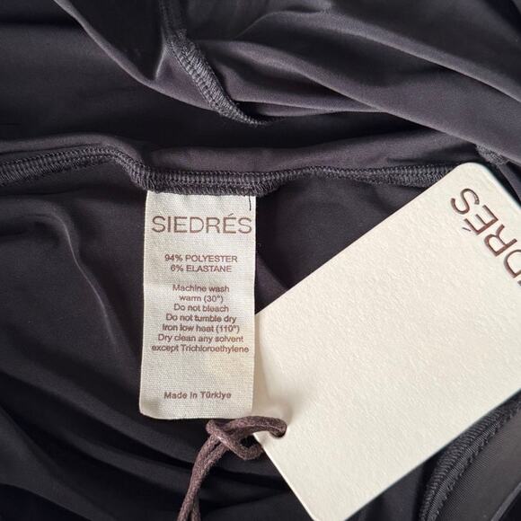 New SIEDRES Tali Logo Detail Cropped Jersey Leggings in Black Women's Size M - Picture 7 of 8